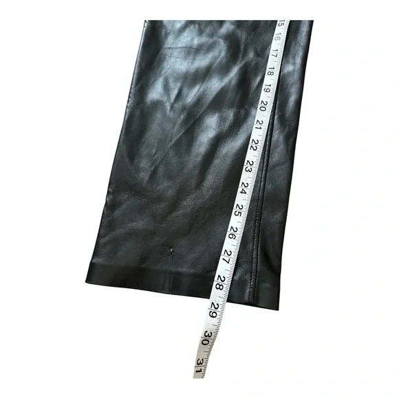 JOIE VEGAN LEATHER FAUX SUEDE LINING BLACK STRAIGHT LEG PANTS SIZE 8 - Picture 5 of 6